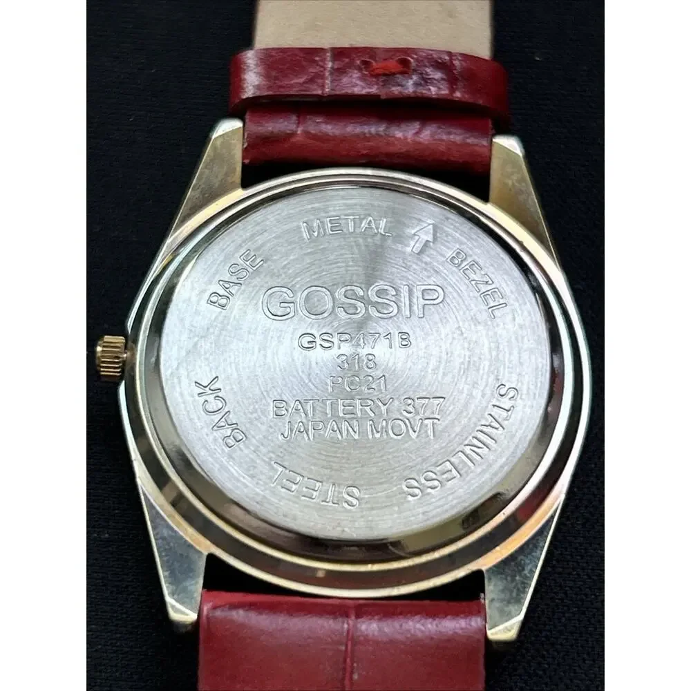 Gossip Gold Tone Case Red Dial And Band Women’s Quartz Watch